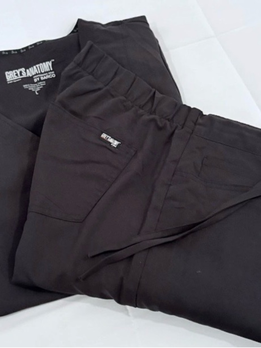 Grey's Anatomy Black Women's Jogger Scrub Pants with Elastic Waist and Pockets